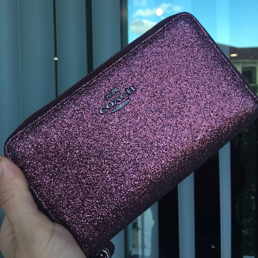 Burgundy Coach clutch handbag wallet